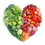 healthy digestion foods greens vegetables heart shaped image